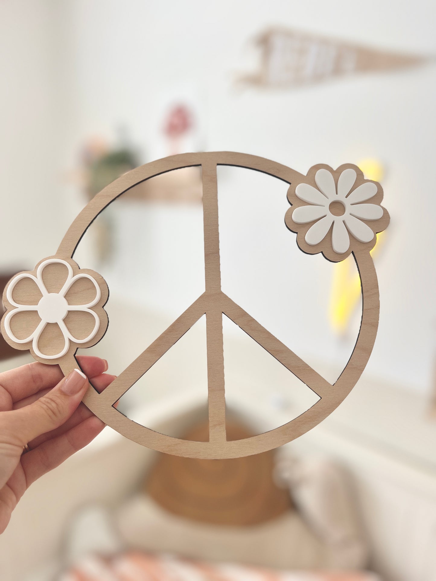 Peace and flowers sign