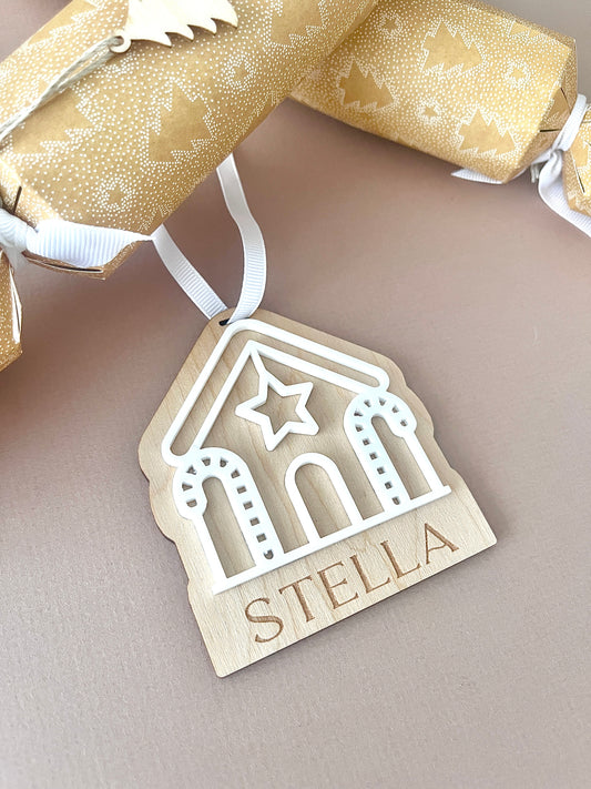 Personalised gingerbread house bauble