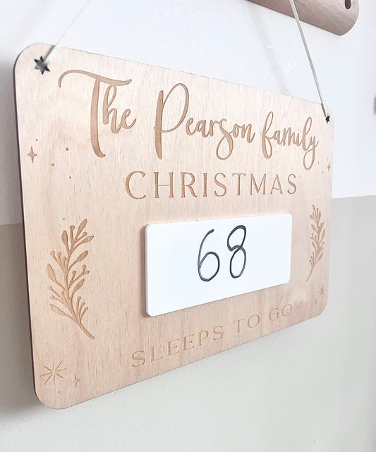 Family Christmas Countdown Board