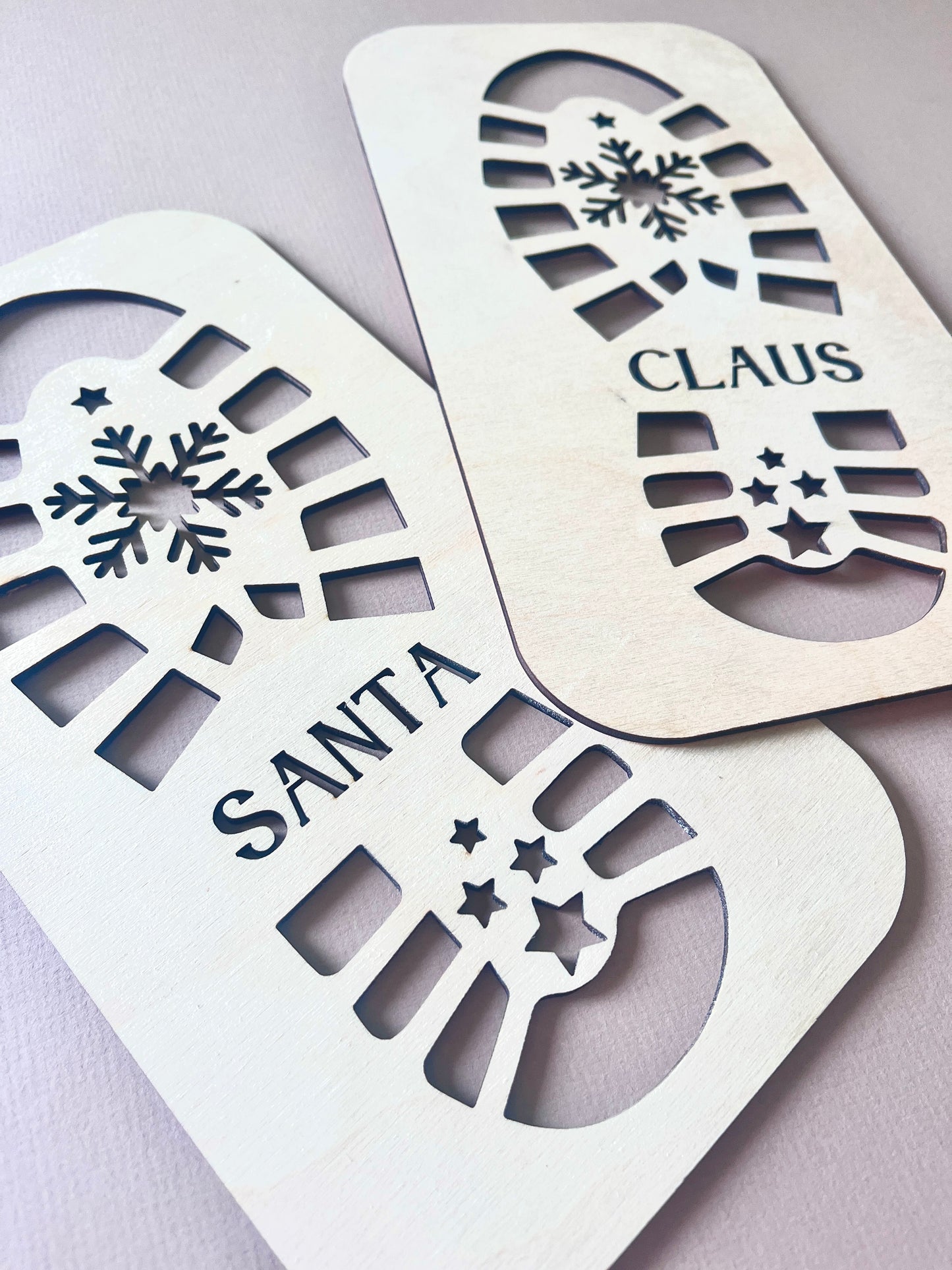 Santa Claus footprint stencils