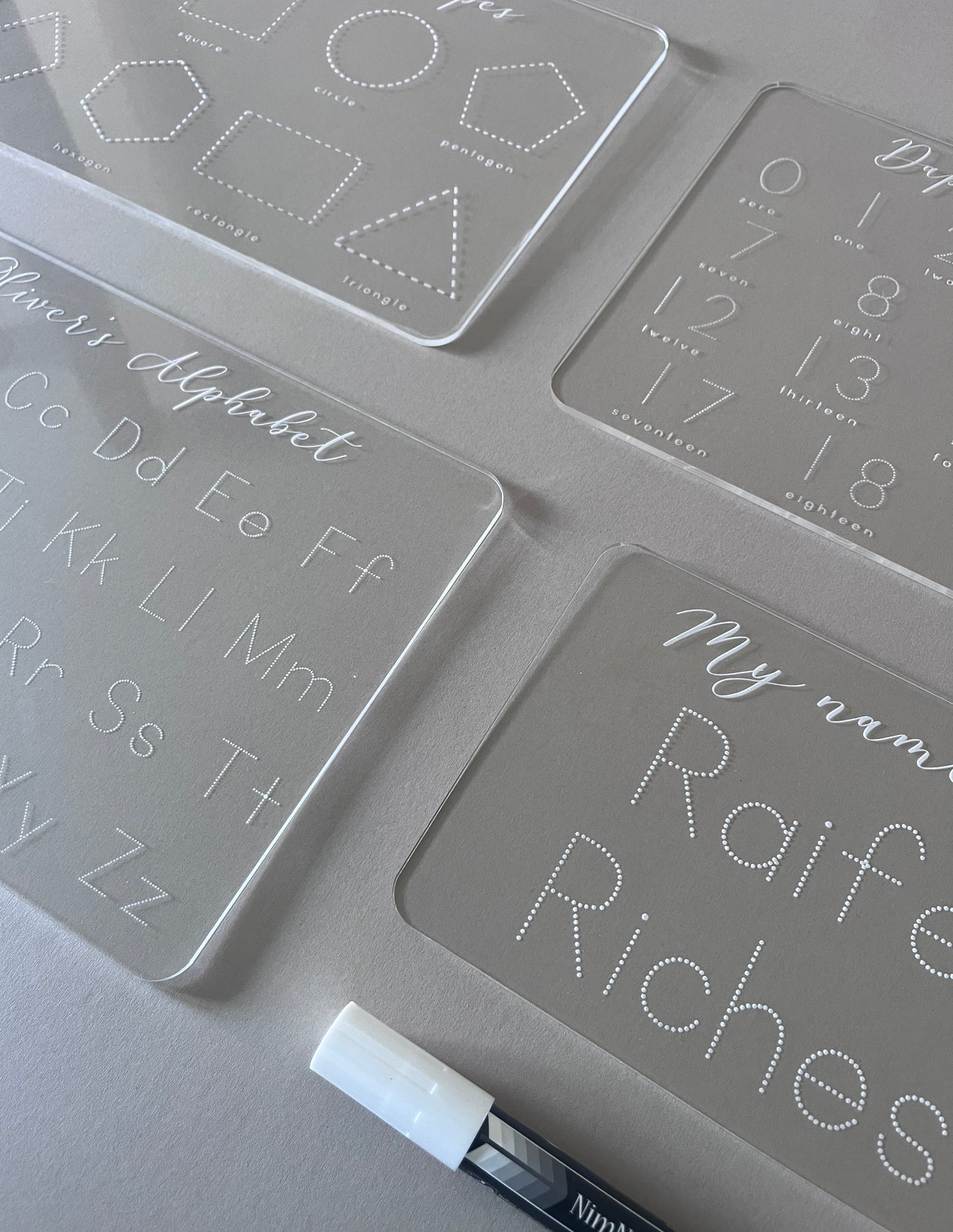 Personalised acrylic shapes tracing board
