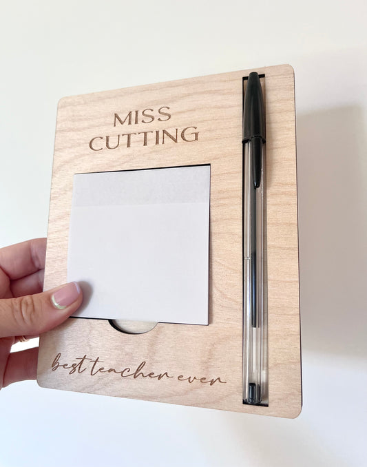 Personalised post it note & pen holder