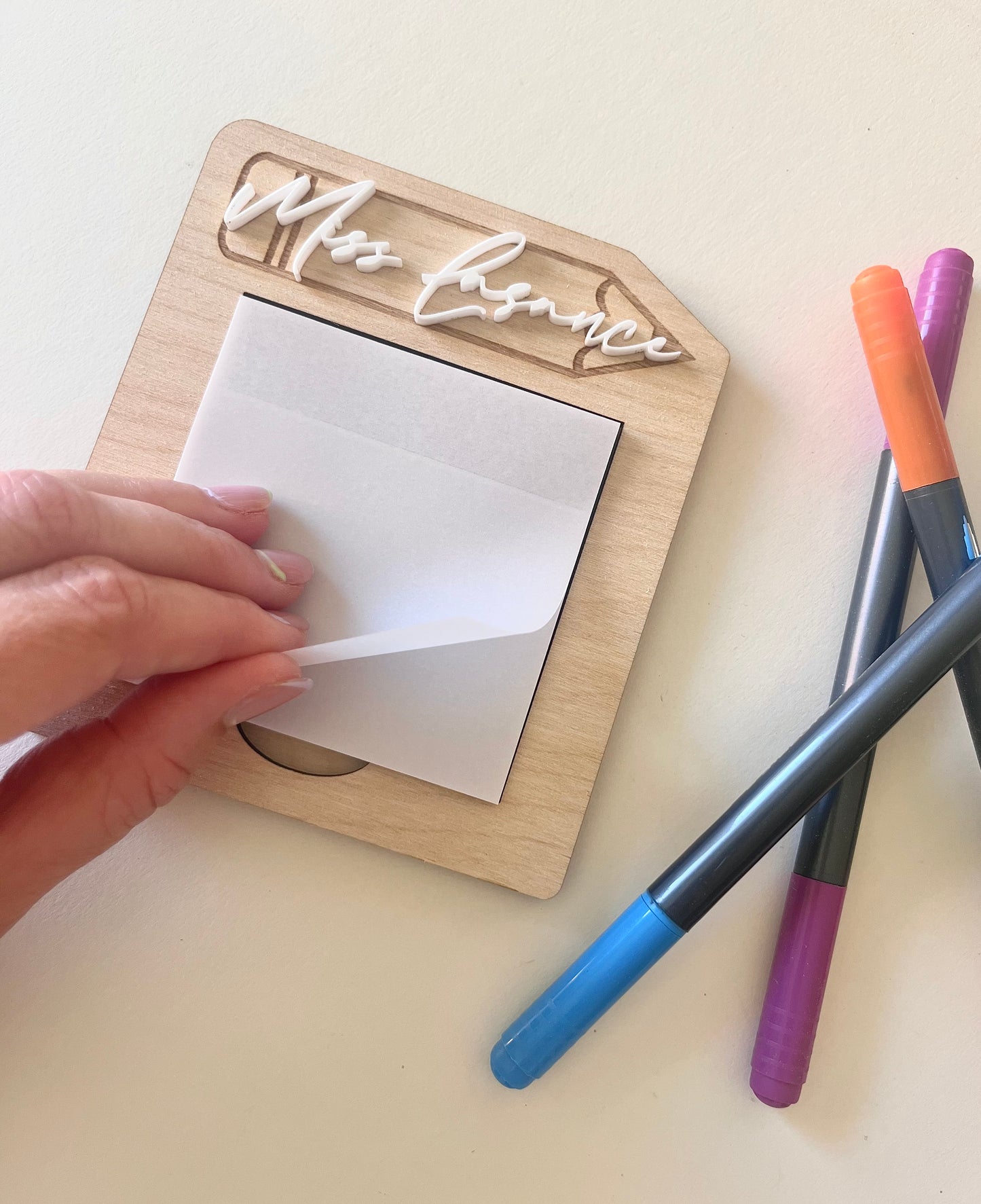 Personalised post it note holder