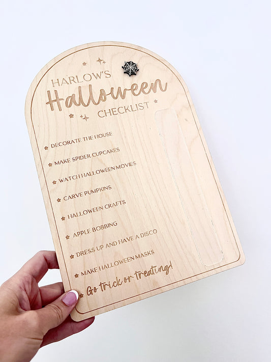 Personalised Halloween checklist
