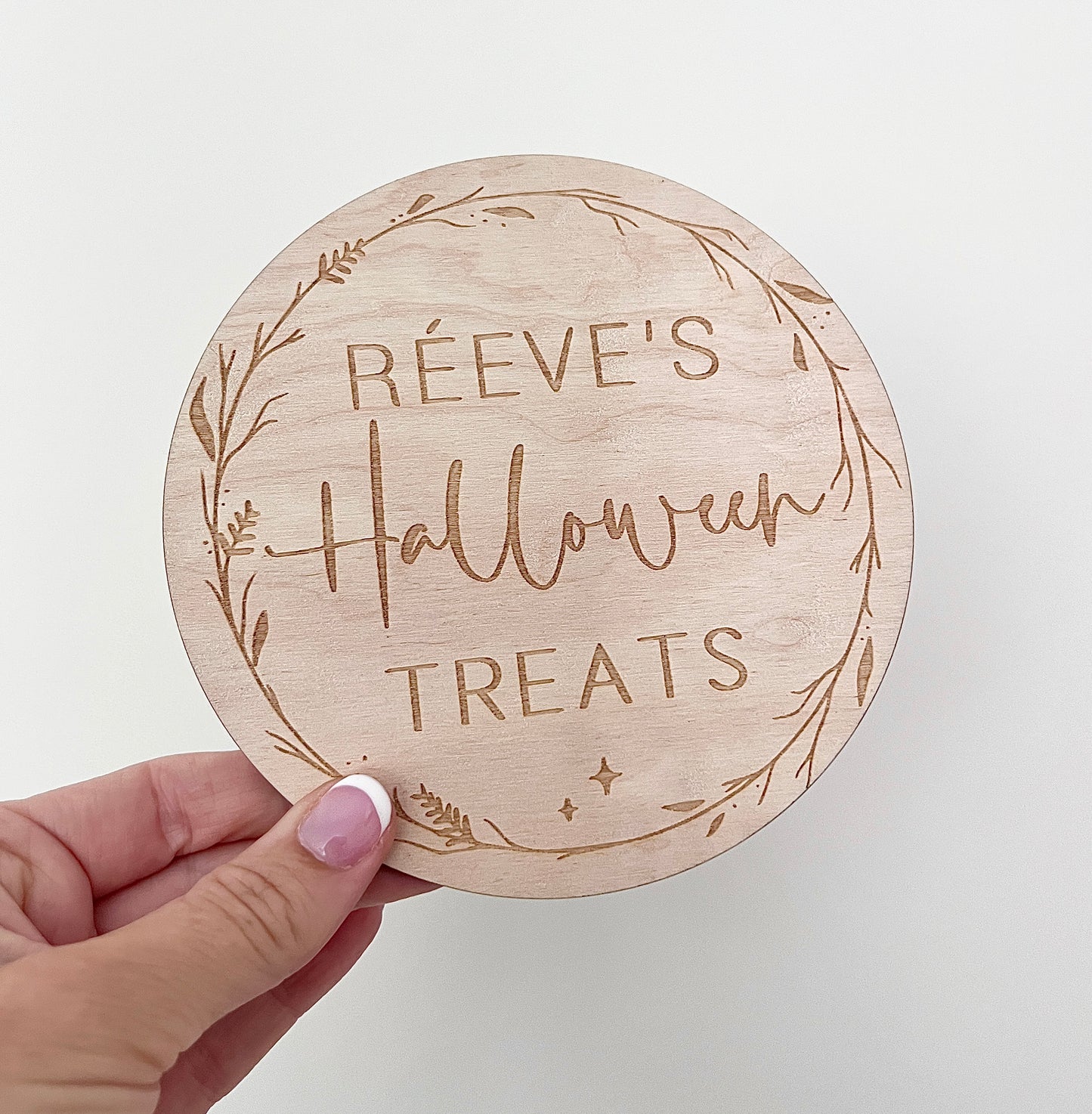 Personalised Halloween treat sign, halloween crate plaque
