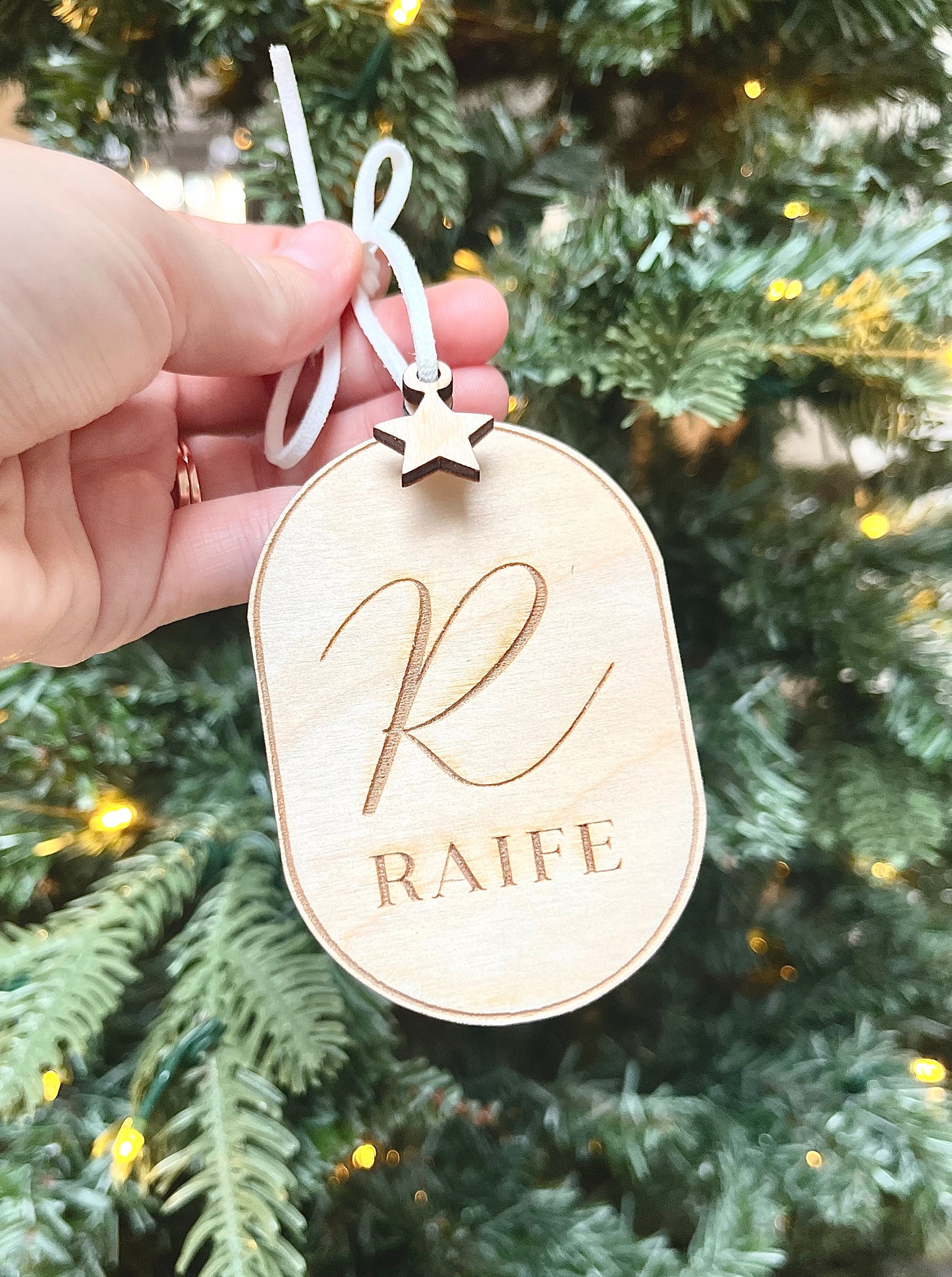 Personalised initial tree decoration