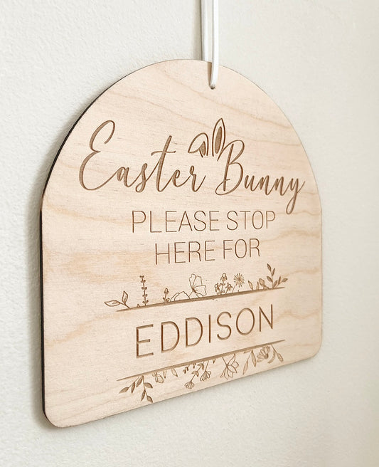 Easter Bunny Stop Here sign