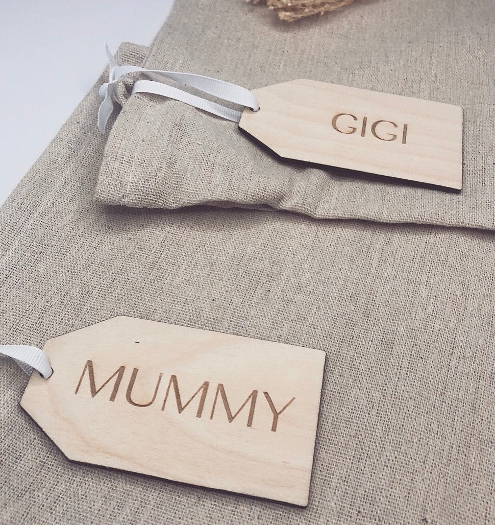Personalised Stocking Tags/ Wooden name labels